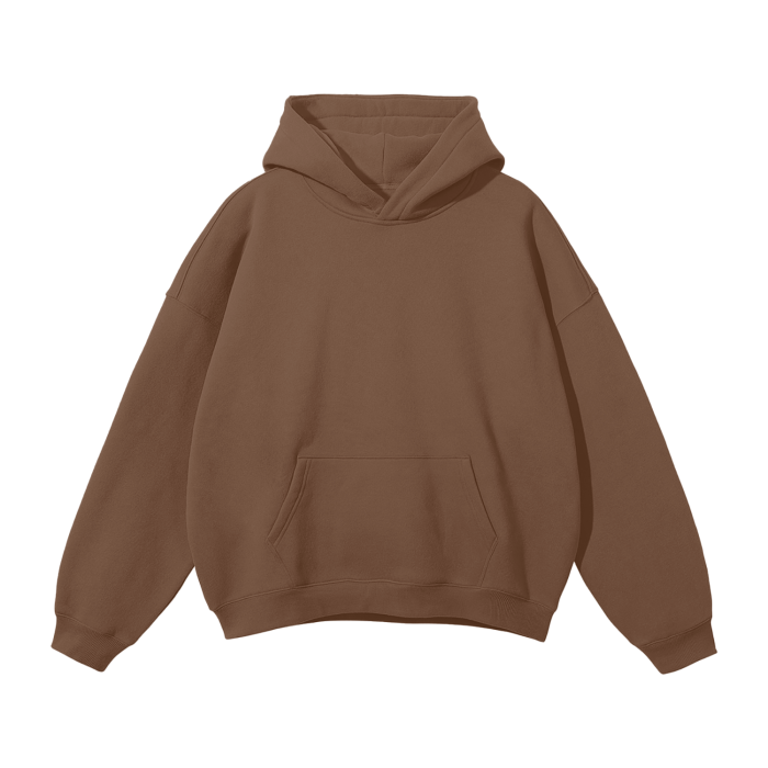 Oversized Solid Color Fleece Hoodie